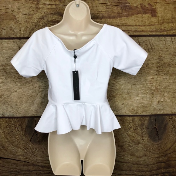 Carbon38 Womens Off The Shoulder Ruffle Top - Picture 5 of 6